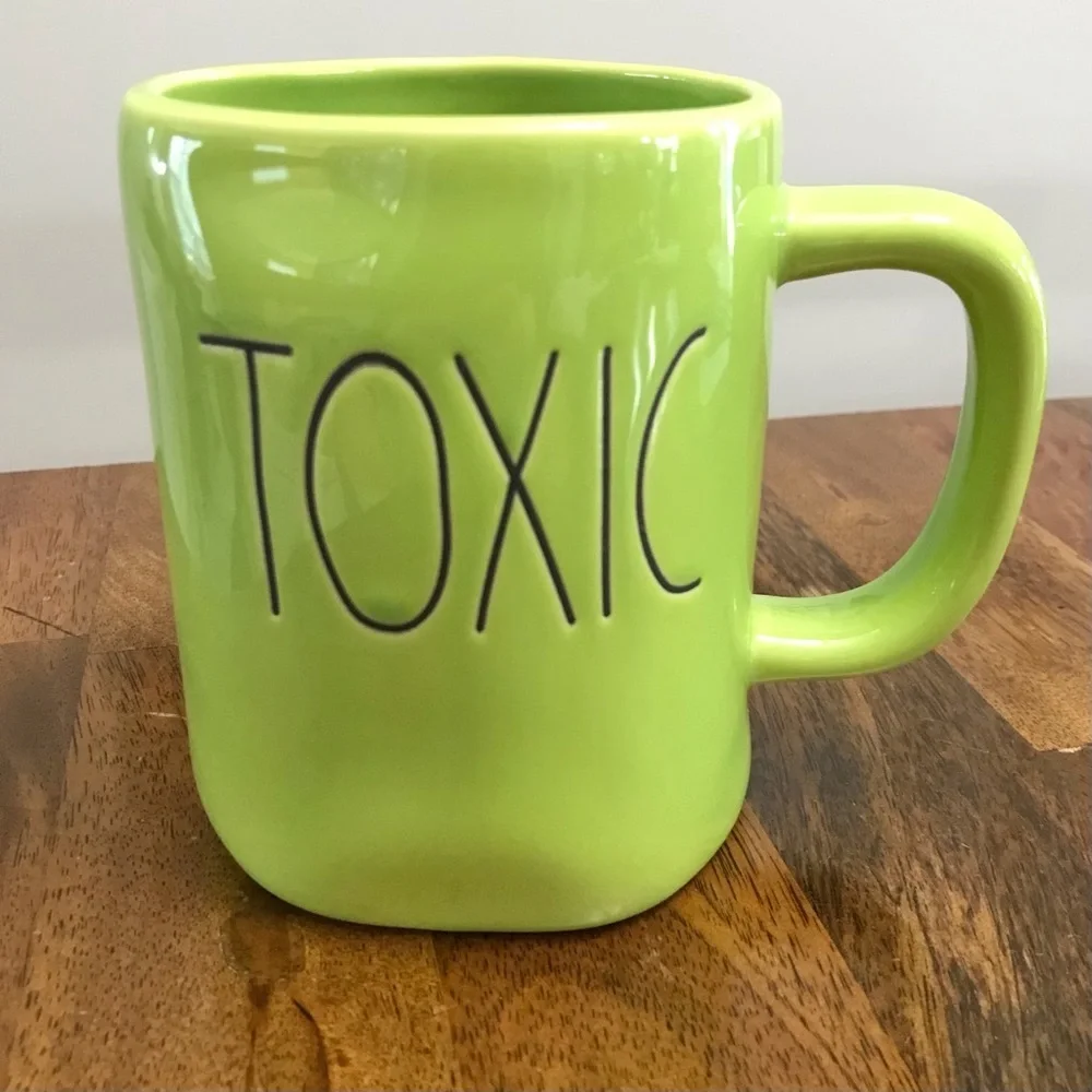 Rae Dunn TOXIC Halloween Mug ceramic green black coffee tea NWT
